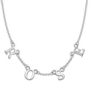 Sterling Silver Mia Letter Necklace - 4 Letters