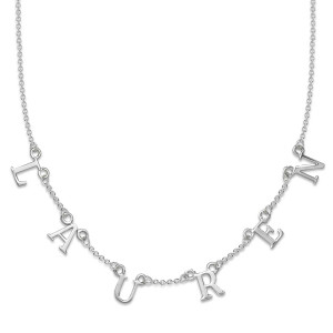 Sterling Silver MIA Letter Necklace – 6 Letters