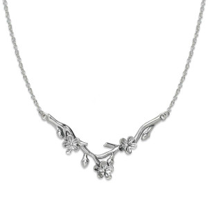 Sterling Silver Cherry Blossom Necklace