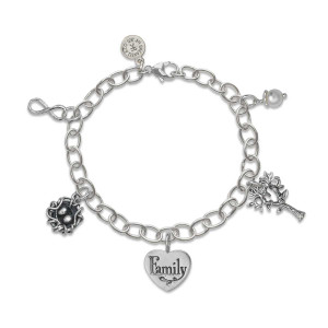 Sterling Silver Family Charm Bracelet