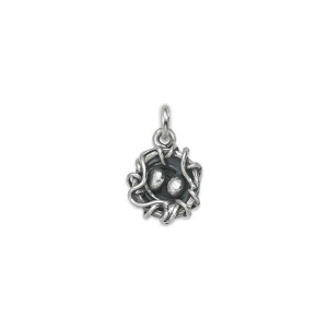 Sterling Silver Petite Bird's Nest Charm
