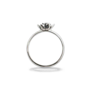 Sterling Silver Stackable Birthstone Flower Ring