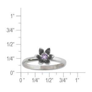 Sterling Silver Stackable Birthstone Flower Ring