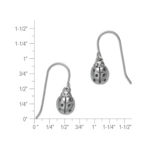Sterling Silver Ladybug Dangle Earrings