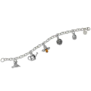 Sterling Silver Garden Charm Bracelet