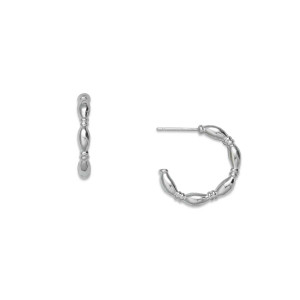 Sterling Silver Dot & Dash Hoop Earrings