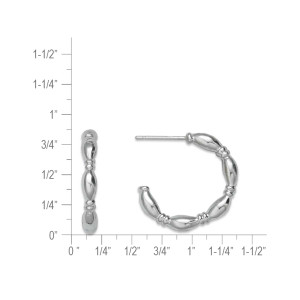 Sterling Silver Dot & Dash Hoop Earrings