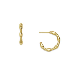 14k Gold Dot & Dash Hoop Earrings