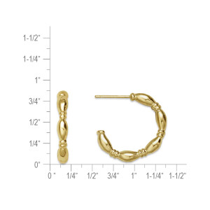 14k Gold Dot & Dash Hoop Earrings
