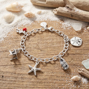 Sterling Silver Summer Charm Bracelet