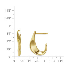 14k Gold Twisted J Hoops