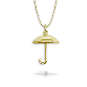 14k Gold Umbrella Pendant