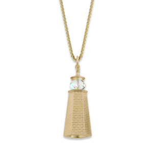 14k Gold Beacon Lighthouse Pendant