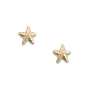 14k Gold Starfish Post Earrings