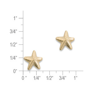 14k Gold Starfish Post Earrings