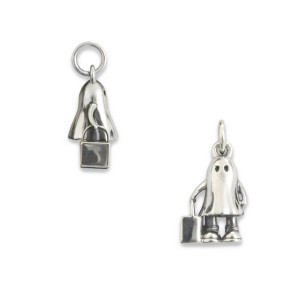Sterling Silver Boo Ghost Charm
