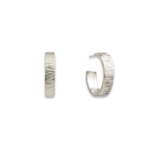 Sterling Silver Hand Forged Hoops