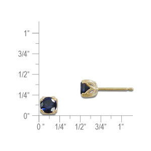 14k Gold Birthstone Post Earrings