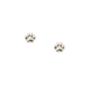 Sterling Silver Paw Print Post Earrings