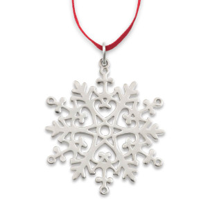 Sterling Silver 2023 Anchored Heart Snowflake Ornament