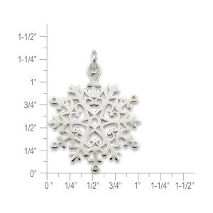Sterling Silver 2023 Anchored Heart Snowflake Pendant