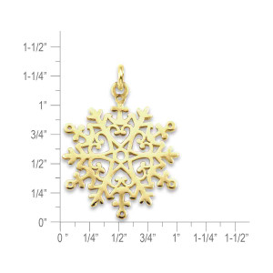 14k Gold 2023 Anchored Heart Snowflake Pendant