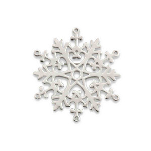 Sterling Silver 2023 Anchored Heart Snowflake Pin