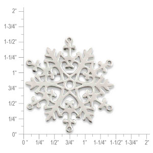 Sterling Silver 2023 Anchored Heart Snowflake Pin