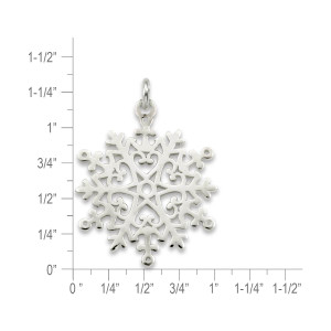 Sterling Silver 2023 Anchored Heart Snowflake Charm
