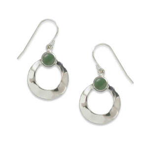 Sterling Silver Moonglow Green Aventurine Earrings