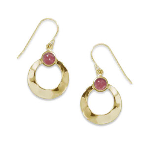 14k Gold Moonglow Rhodochrosite Earrings