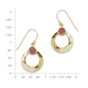 14k Gold Moonglow Rhodochrosite Earrings