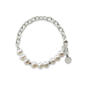 Sterling Silver Dakota Pearl Gemstone Bracelet