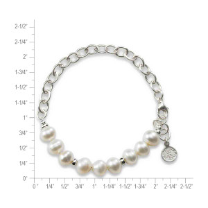Sterling Silver Dakota Pearl Gemstone Bracelet