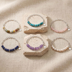 Sterling Silver Dakota Rose Quartz Gemstone Bracelet