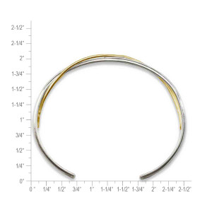 Sterling Silver & 14k Gold Crossover Cuff Bracelet
