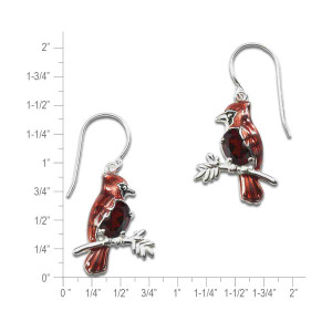 Sterling Silver Cardinal Garnet Earrings