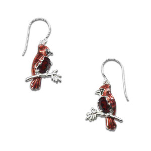 Sterling Silver Cardinal Garnet Earrings
