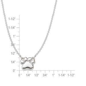 Sterling Silver Paw Print Necklace