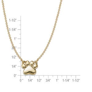 14k Gold Paw Print Necklace