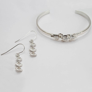 Sterling Silver Ginkgo Cuff Bracelet