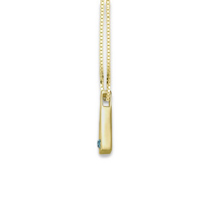 14k Gold Personalized Birthstone Bar Pendant 1 Stone