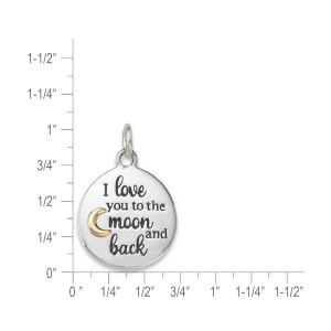 Sterling Silver & 14k Gold Moon & Back Pendant