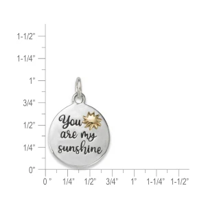 Sterling Silver & 14k Gold You are my Sunshine Pendant