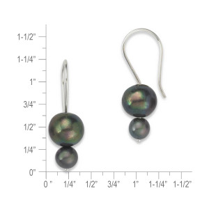 Sterling Silver Double Peacock Pearl Earrings