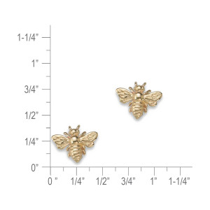 14k Gold Bee Post Earrings
