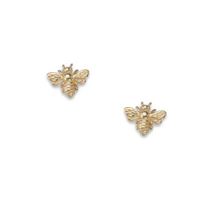 14k Gold Bee Post Earrings