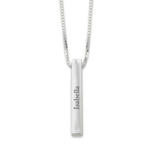 Sterling Silver Vertical Bar Personalized Pendant