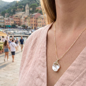 14k Gold Keishi Petal Pearl Pendant
