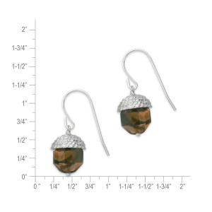 Sterling Silver Acorn Tiger Eye Earrings